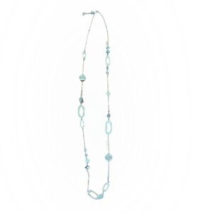 Long silver necklace